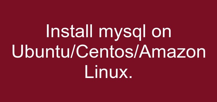 Install mysql ubuntu